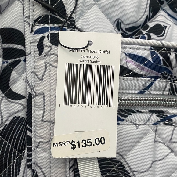 Vera Bradley Medium Travel Duffel “Twilight Garden”Blue & Purple - Picture 11 of 11